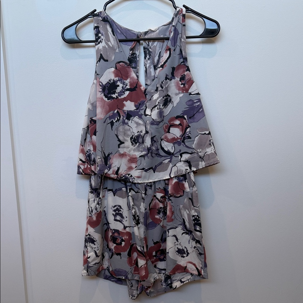 Tyche Floral Jumpsuit in Purple and Red